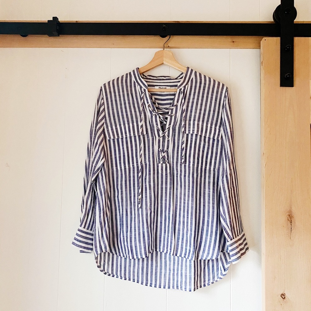 Madewell Striped V- tie Tunic